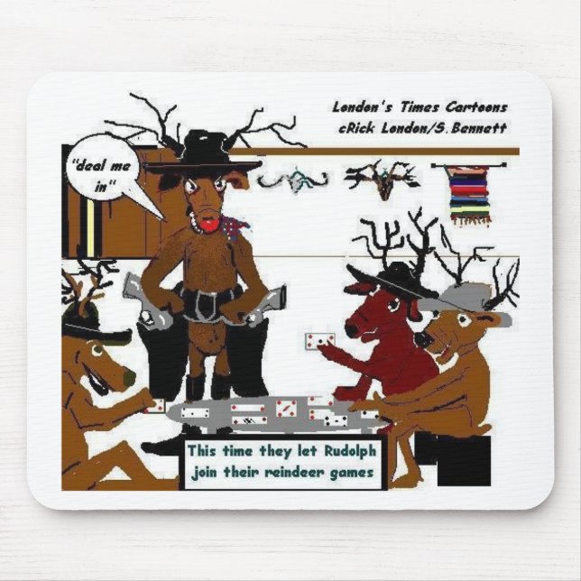 Mousepad Jogos de Reindeer Engraçados Presentes e Camisetas (Frente)