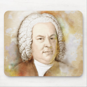 Mousepad Johann Sebastian Bach Portrait em beige
