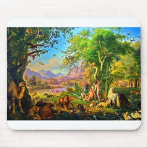 Mousepad Johann Wenzel Peter Adam e Eve no Jardim do Éden