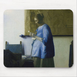 Mousepad Johannes Vermeer - Mulher a azul lendo uma letra