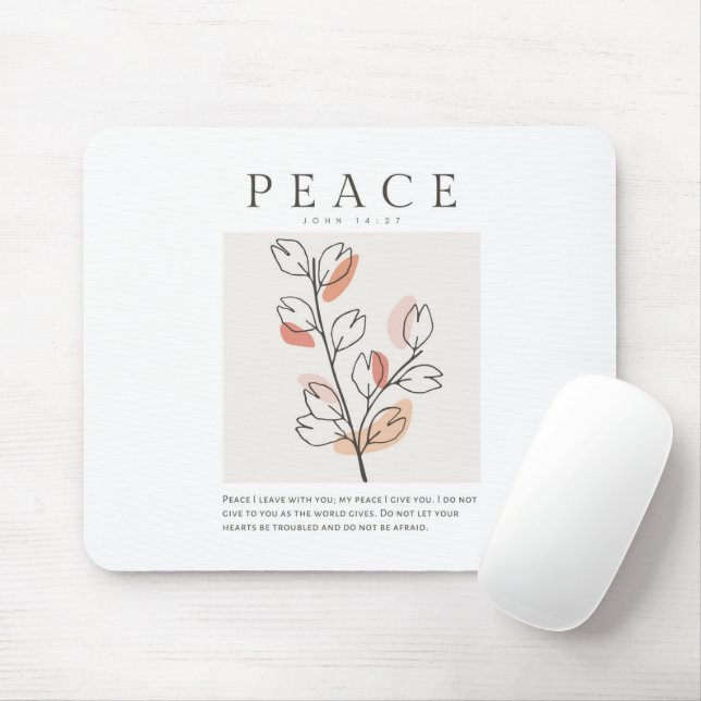 Mousepad John 14:27 Paz Eu saio com você (Com mouse)