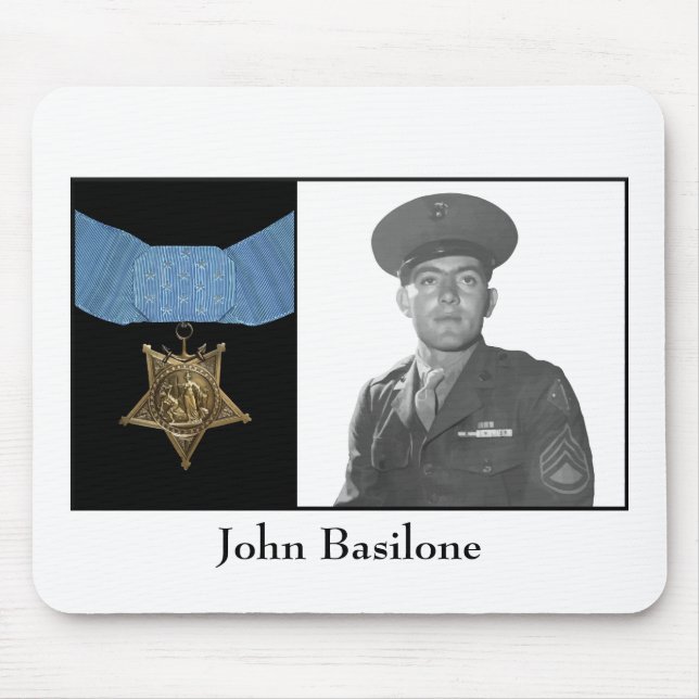 Mousepad John Basilone e a medalha da honra (Frente)