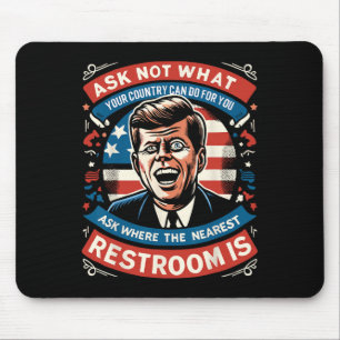 Mousepad John F. Kennedy Funny Patriótico Toilet Meme 4º De