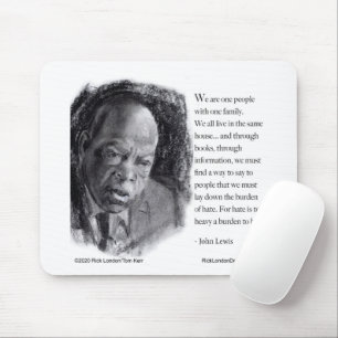 Mousepad John Lewis & Citação Belo Retrato