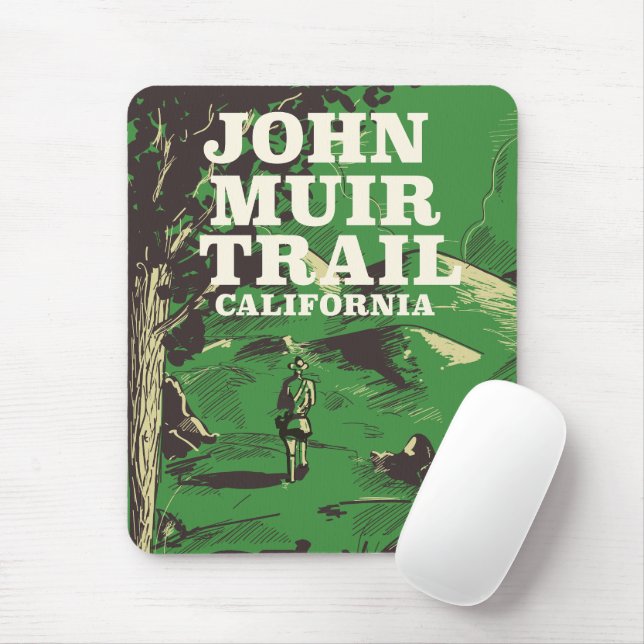Mousepad John Muir Trail poster de viagens da Califórnia. (Com mouse)