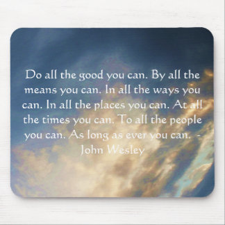 Mousepad John Wesley Vivendo Citação com Nuvens do Céu Azul