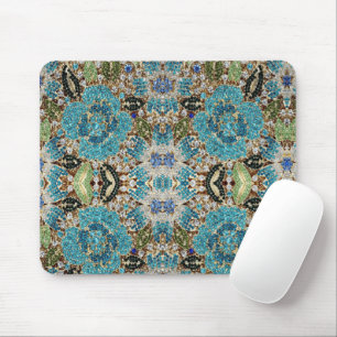 Mousepad joias de ouro de vidro turquesa cristalina