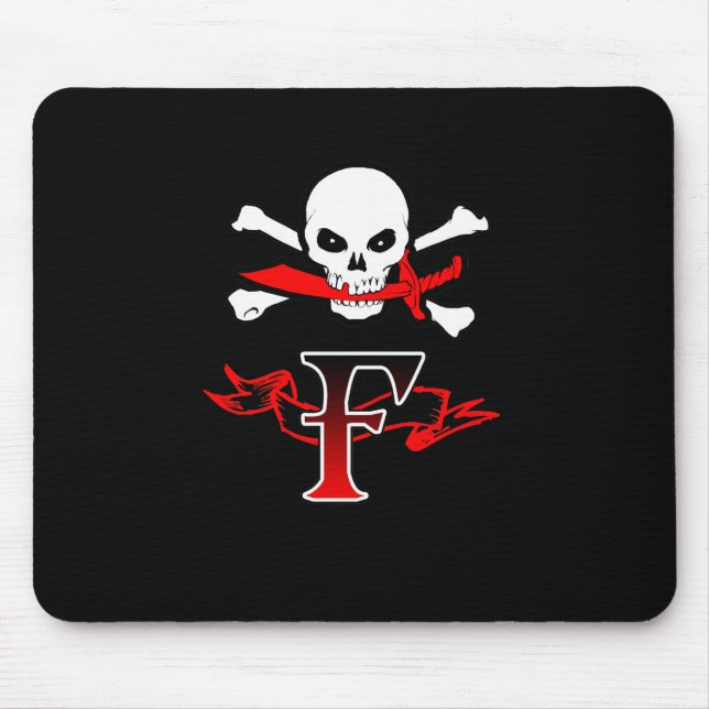 Mousepad Jolly Roger F Monograma Inicial (Frente)