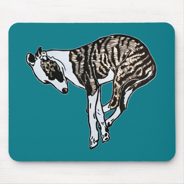 Mousepad Jovem corça Whippet sonolento rajado (Frente)