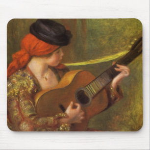 Mousepad Jovem Espanhola com uma Guitarra por Pierre Renoir