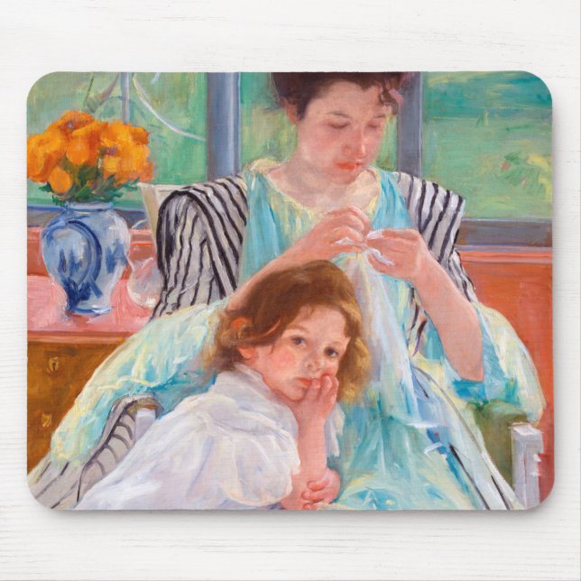 Mousepad Jovem Mãe Costurando, Mary Cassatt (Frente)