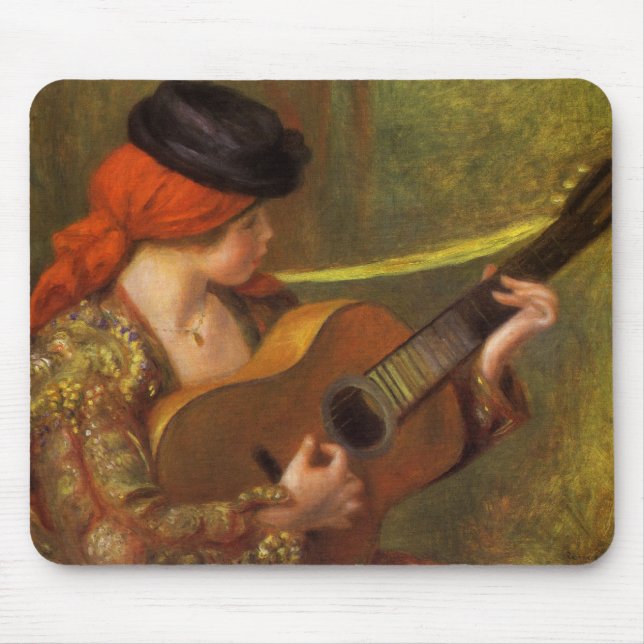 Mousepad Jovem Mulher Espanhola com uma Guitarra por Pierre (Frente)