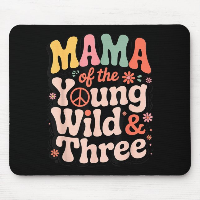 Mousepad Jovem selvagem e três retrô descolados combinando  (Frente)