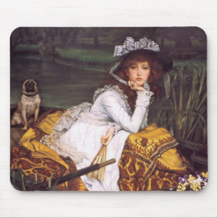 Mousepad Jovem senhora & seu Pug do animal de estimação e