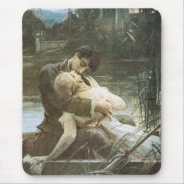 Mousepad Jovens Casais no Amor (Beijo num Barco) Vintage