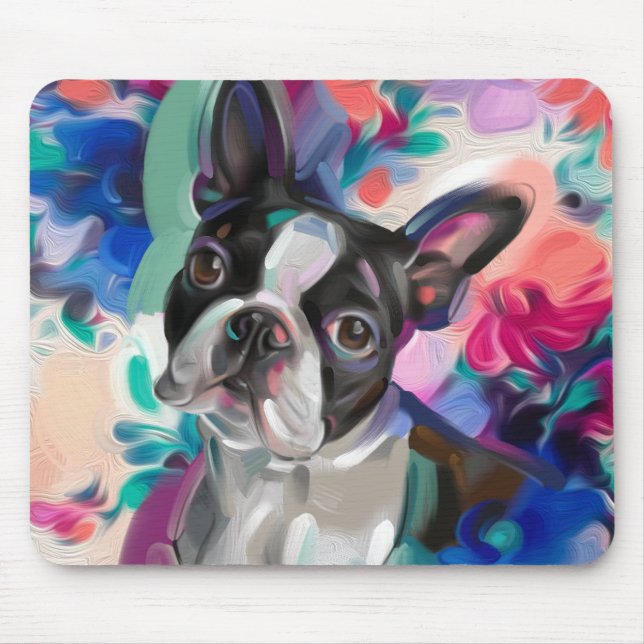 Mousepad 'Joy' Boston Terrier Dog Art Pad (Frente)