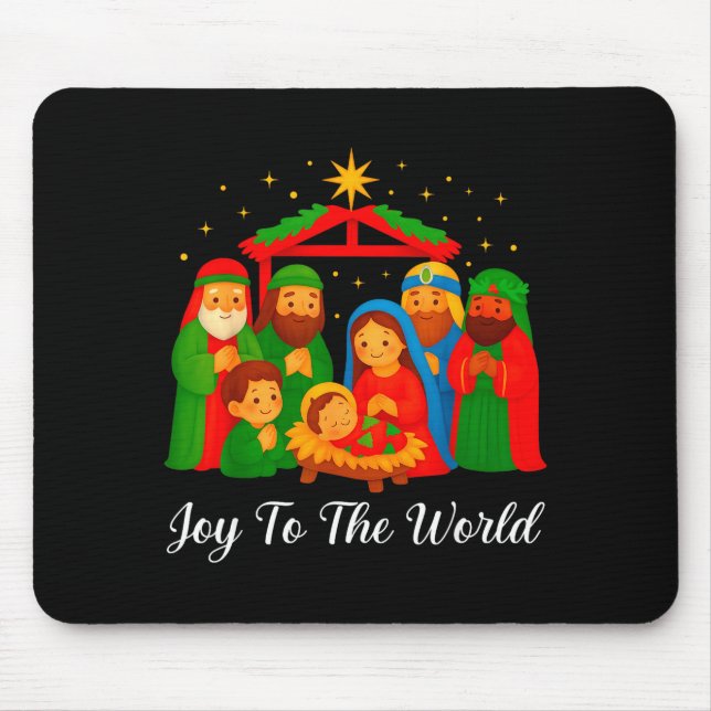 Mousepad Joy To The World Ugly Christmas Sweater Xmas Squad (Frente)