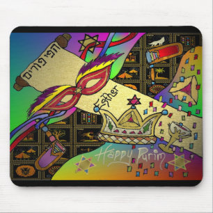 Mousepad Judaica Purim Celebração da Éter Art Impressão