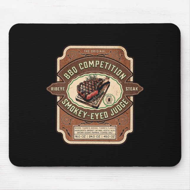 Mousepad Juiz de Competição de Churrasco Engraçado Rib Eye  (Frente)