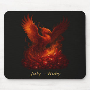 Mousepad Julho Ruby - Phoenix e Fiery Birthstone