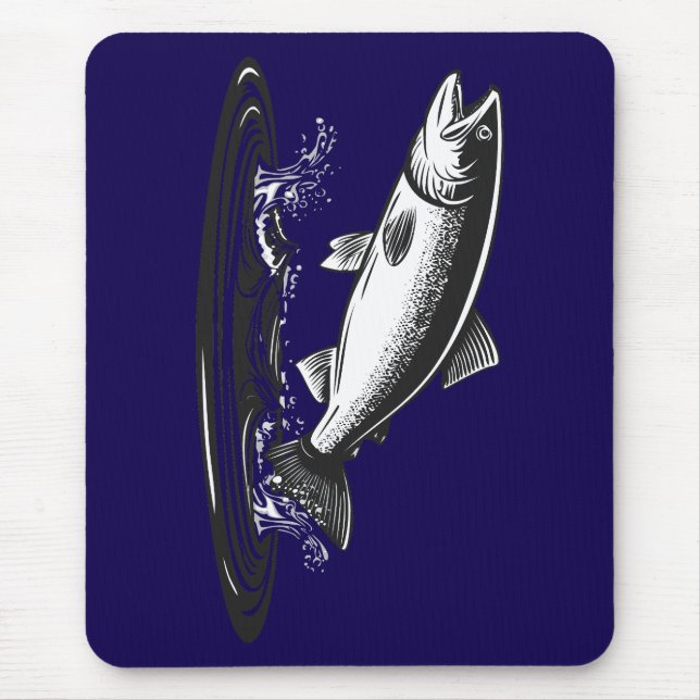 Mousepad jumping atlantic salmon fish (Frente)