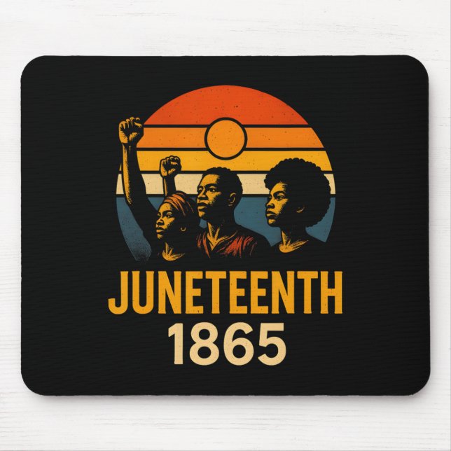 Mousepad Juneteenth 1865 Retrô Pôr-do-Sol História Negra E  (Frente)