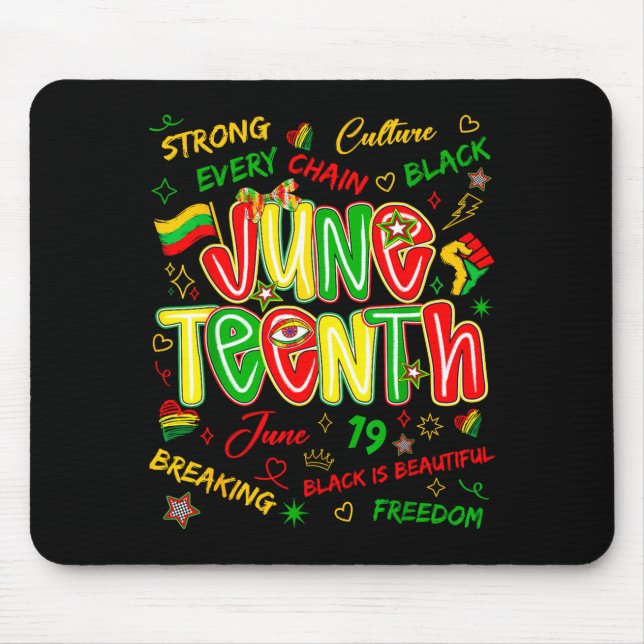 Mousepad Juneteenth liberdade negra africana 19 de junho de (Frente)