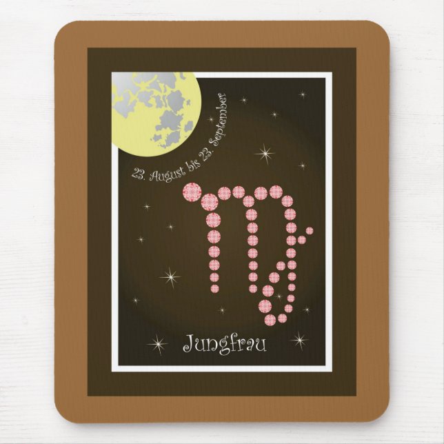 Mousepad Jungfrau 23. August bis 23. setembro Mauspad (Frente)