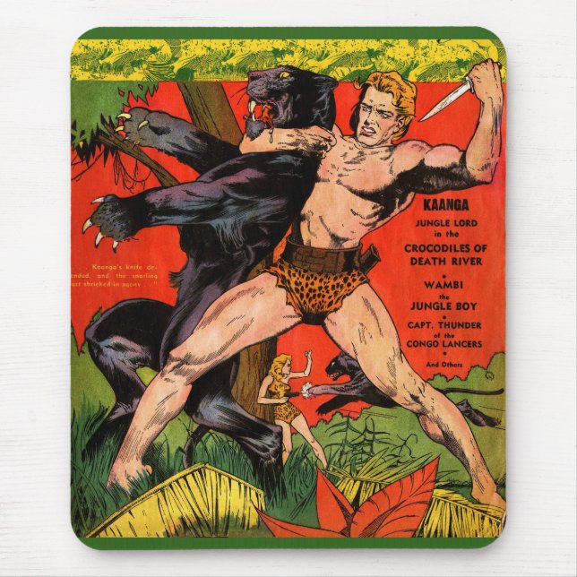 Mousepad Jungle Tarzan & Black Panther Histórias em quadrin (Frente)