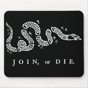 Mousepad junte-se ou morra-se gráfico branco afligido