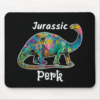 Mousepad Jurassic Perk Colorful Dinosaur Black