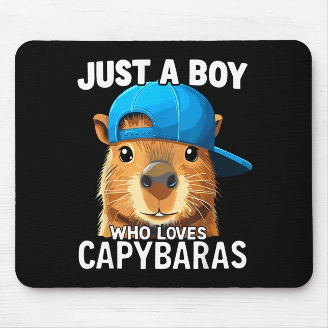 Mousepad Just A Boy Who Loves Capybaras  (Frente)