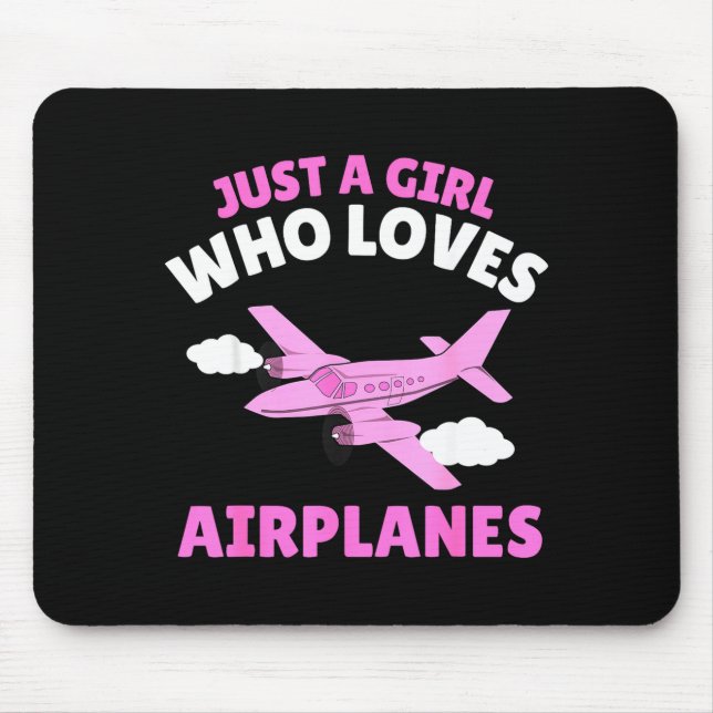 Mousepad Just A Girl Who Loves Airplanes Kids Toddler Baby  (Frente)