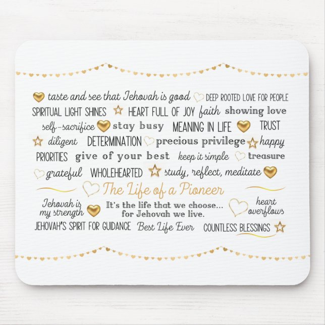 Mousepad JW A vida de um pioneiro (Frente)