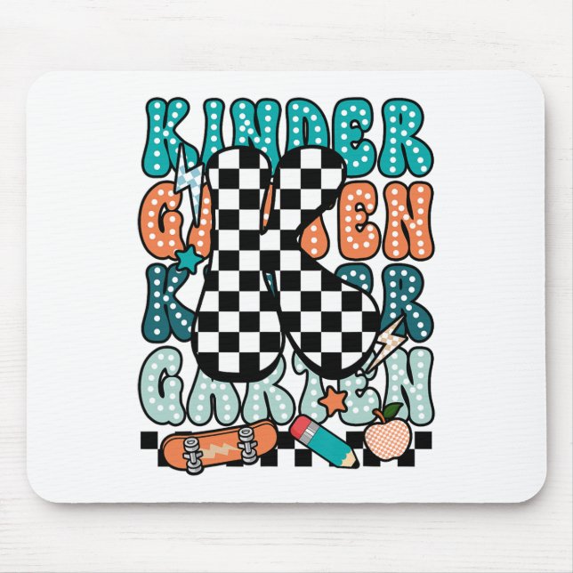 Mousepad K Kindergarten Teacher Checkered Back To School Ki (Frente)