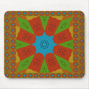 Mousepad Kaleidoscope Bloom Uma Vibrante Cor Impressão Afri