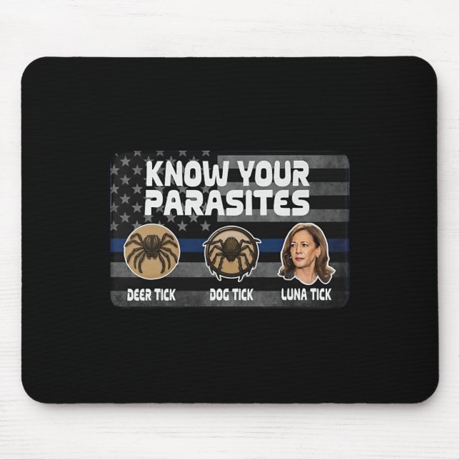 Mousepad Kamala Conhece seus parasitas Carrapato de Cachorr (Frente)