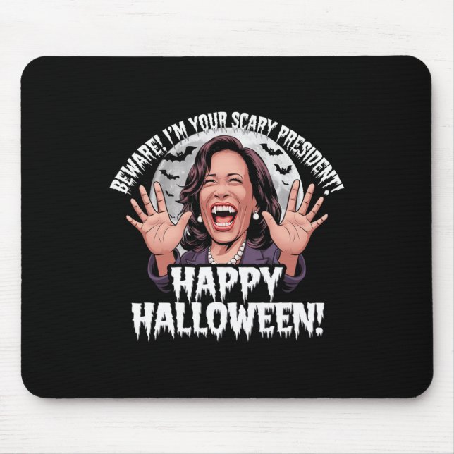Mousepad Kamala Harris engraçada susto de Halloween Present (Frente)