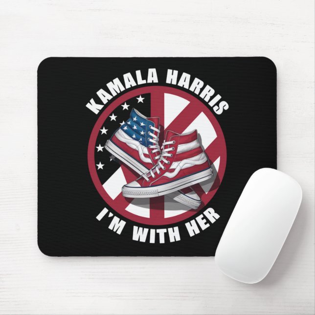 Mousepad Kamala Harris Estou com Ela Converse Patriótico (Com mouse)