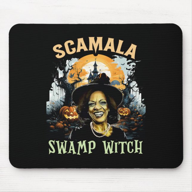 Mousepad Kamala Harris Swamp Desmascarado Bruxa Bruxa de 20 (Frente)