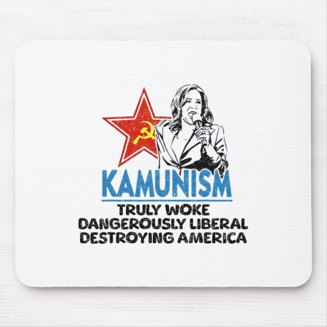 Mousepad Kammunismo Anti Kamala Vote Trump 2024 Funny Polit (Frente)