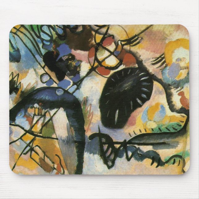 Mousepad Kandinsky Black Spot Abstrato (Frente)