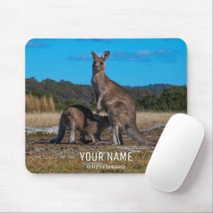 Mousepad Kangaroo com bebê amamentado Joey Tasmania Austrál