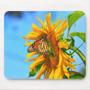 Mousepad Kansas Sunflower com Pad de Rato de Borboleta Mona