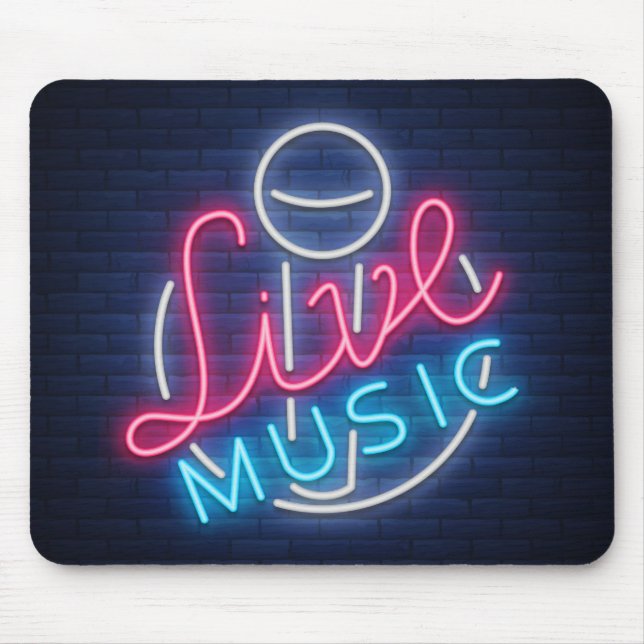 Mousepad Karaoke Neon Lighting Texto Curvo De Arte (Frente)