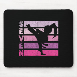 Mousepad Karate Birthday, 7 Anos Ano Taekwondo Garota 7 Bir