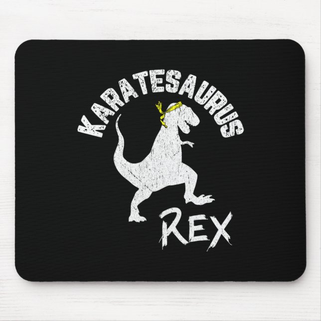 Mousepad Karate Karatesaurus Rex Dinossaur Engraçado Arte M (Frente)
