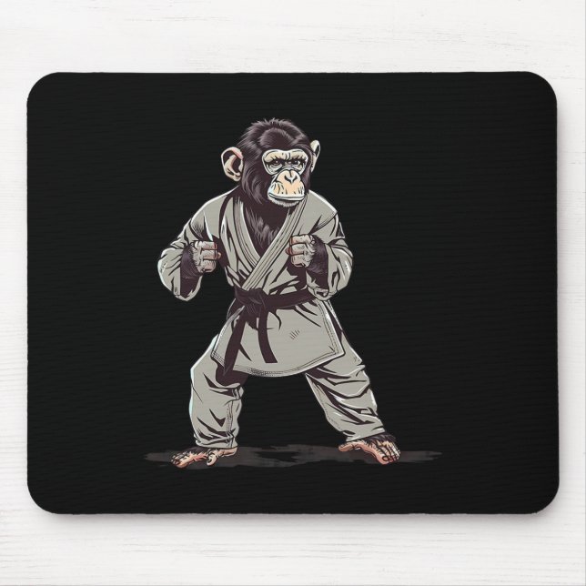 Mousepad Karate Monkey Kickboxing Judo Jiu-jitsu Mma Martia (Frente)