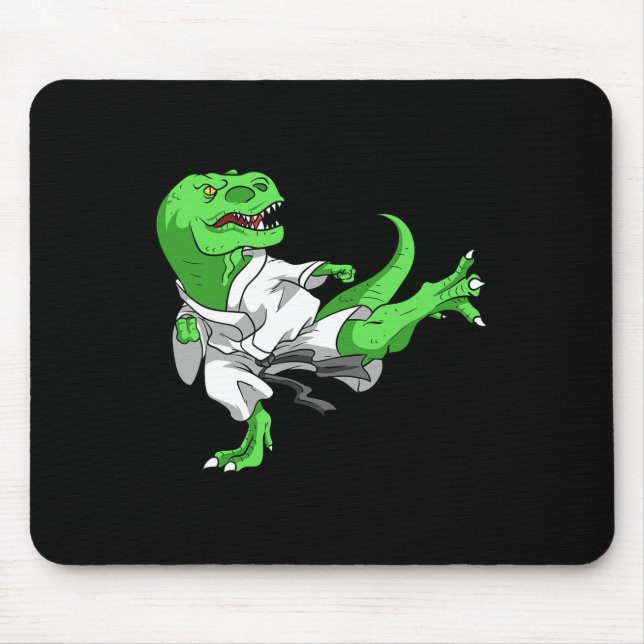 Mousepad Karate T-rex Dino Aluno Dinossauro Professor Karat (Frente)