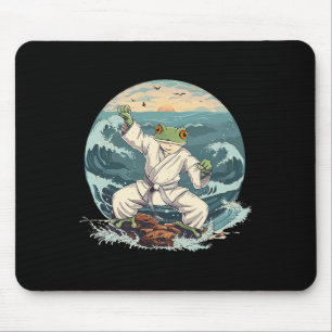Mousepad Karate Toad Taekwondo Praia Pôr do sol Artes Marci